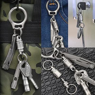 RXLUY Titanium Quick Release Keychain, Detachable Double-End Swivel Convenient EDC Key Chain Clip Ring Holder Car Accessory