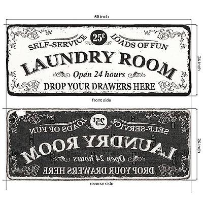 Black Laundry Room Runner Rug, Fun Rug Floor Mat For Washroom