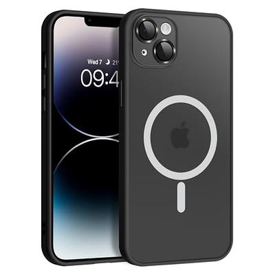 JETech Magnetic Case for iPhone 15 6.1-Inch Compatible with MagSafe,  Translucent Matte Back Slim Shockproof Phone Cover (Black)