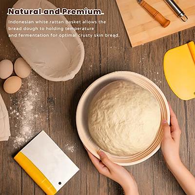 Sourdough Bread Baking Supplies CODOGOY 10 inch Oval & 9 inch Round  Banneton Bread Proofing Basket Set Include Food Thermometer - Yahoo Shopping