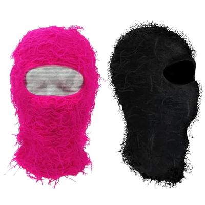 green distressed balaclava ski mask full fuzzy face shield hat breathable  helmet