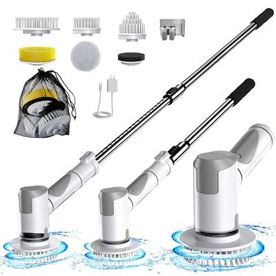 Leebein Electric Spin Scrubber, Cordless Cleaning Brush with 8 Replaceable  Brush Heads, Adjustable Extension Handle, 2 Speeds & Remote Control,Power Cleaning  Brush for Bathroom