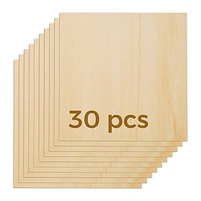 30 Pack Balsa Wood Sheets, Unfinished Thin Craft Wood Squares Wood