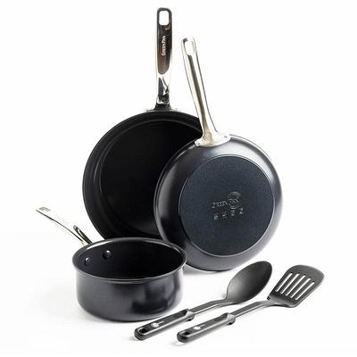 T-fal Initiatives Ceramic Cookware, 14 piece Set, Black, G917SE64