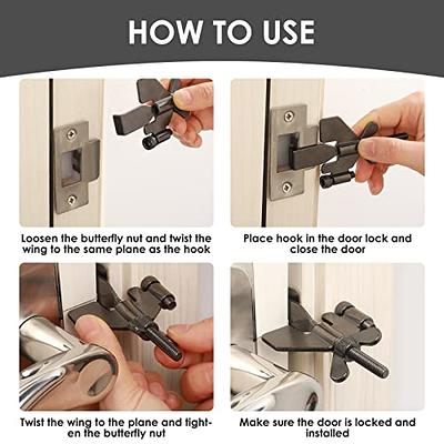 AceMining Portable Door Lock Home Security Door Lock Travel Lockdown Locks  for Additional Safety and Privacy Perfect for Traveling Hotel Home