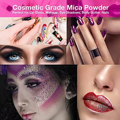 Mica Powder 60 Colors Cosmetic Grade Glitter Powder Pigment for Epoxy  Resin, Nail Polish Mica Powder