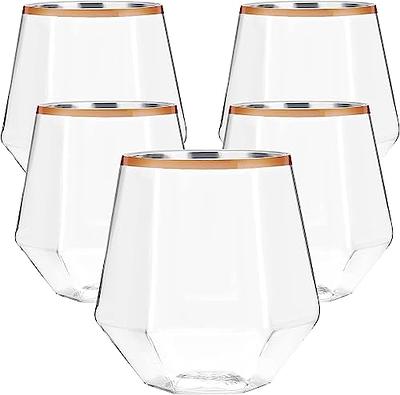 Shatterproof Plastic Stemless Wine Glass Clear, Dishwasher Safe Drinking  Glasses - Unbreakable Glassware for Indoor and Outdoor use 