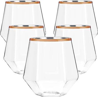 Celebrate It 12 Ounce Clear Plastic Stemless Wine Glasses - 20 ct