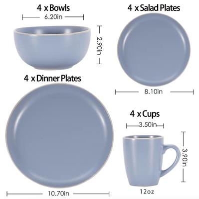 Basics Non-Stick Cookware Set, Pots, Pans and Utensils - 15-Piece  Set & 16-Piece Kitchen Dinnerware Set, Plates, Bowls, Mugs, Service for 4