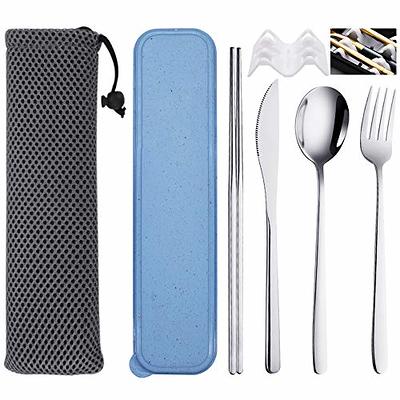 Portable Travel Utensils, Reusable Silverware with Case for Fixing  Tableware, 9 Pieces Stainless Steel Stable Flatware Set, Camping Picnic  Cutlery Set