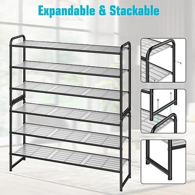 SLEEPING LAMB 2 Tier Metal Long Shoe Rack for Closet, Stackable