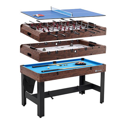 Classic Sport 54 4-in-1 Indoor Multi Game Table: Pool, Foosball, Table  Tennis and Air Hockey 