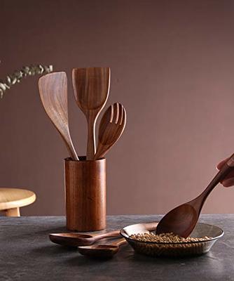 Natural Wood Tableware Spoon Utensils For Nonstick Cookware Handmade  Cooking Spoons Dinnerware Sets Tableware Kitchen Tool