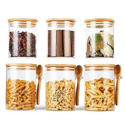 Zubebe 6 Pcs 9.5 Oz Small Glass Jar with Screw Lid Clear Round Glass Jars  Overnight Oats Containers with Lids Dressing Container Mason Jars for