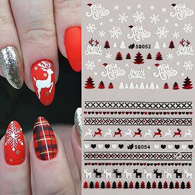 Snowflake Nail Art Stickers Decals Christmas Nail Art Supplies Winter Nail  Decorations Exquisite Red Black Cute 3D Nail Decals French Tip Acrylic Nail  Design Nail Decor for Women Manicure 12Sheet - Yahoo