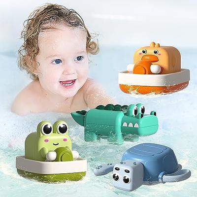  HCFJEH Baby Bath Toys for Kids Ages 1-3, Infant Bath Toys  Toddlers 2-4, Bathtub Toys with 4 Stackable Cups & 2 Bath Boats & 2 Whale  Bath Toy Sprinkler, Water Toys