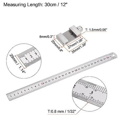 HARFINGTON Stainless Steel Rulers with Non-Skid Backing 30cm/12 Inch and  Metric Metal Ruler Straight Edge Measuring Tool - Yahoo Shopping