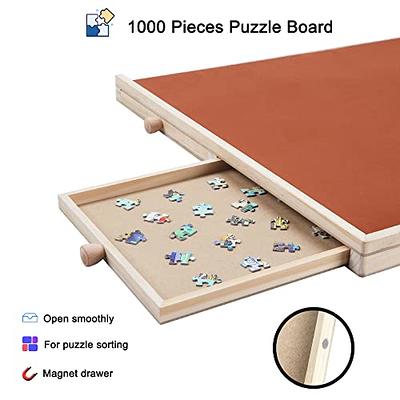 Becko US Jigsaw Puzzle Board Adjustable Wooden Puzzle Easel Portable Jigsaw  Puzzles Plateau for Adults and Kids, 30.1 × 20.07 Inch for Up to 1000