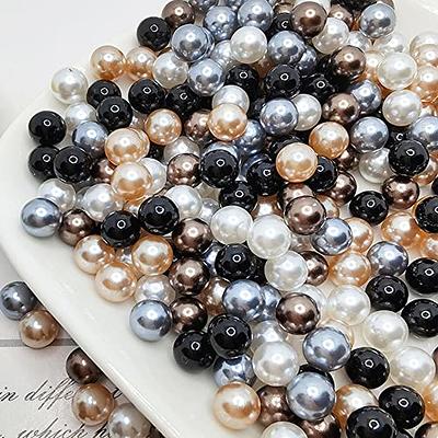 Niziky 500PCS Pearls Beads for Jewelry Making, Lt.Pink 8mm Loose Spacer  Round Pearls Beads with Hole, Faux Pearls Beads for Bracelets Necklace  Crafts
