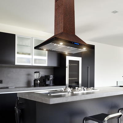 IKTCH 30 in. 900 CFM Island Mount Range Hood in Stainless Steel with Gesture Sensing and Touch Control Switch Panel with Light