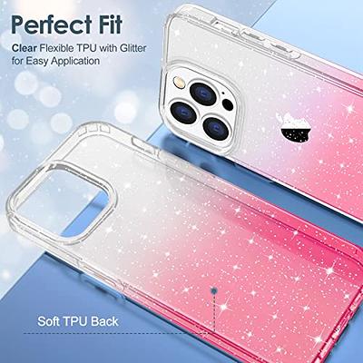 Hython Case for iPhone 13 Case Glitter, Cute Sparkly Clear Glitter Shiny  Bling Sparkle Cover, Anti-Scratch Soft TPU Thin Slim Fit Shockproof