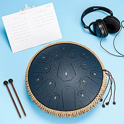 BURNING&LIN Steel Tongue Drum 14 Inch 15 Notes Tongue drum Handpan  Percussion Instrument with Mallets and Carrying Bag, Perfect for  Meditation, Yoga