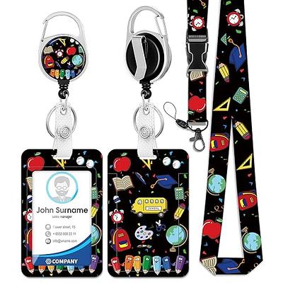 ID Badge Holder,Retractable Badge Reel with Vertical ID Holder Protector  Badge Clip for Student Worker Nurse Teacher (Flower 2) - Yahoo Shopping