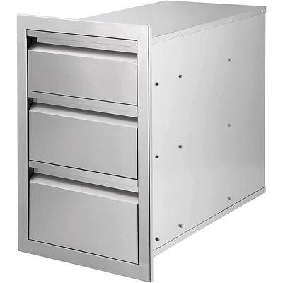 VEVOR Outdoor Kitchen Drawers 18\ W x 20.5\ H x 20.5\ D, Flush Mount  Triple Access