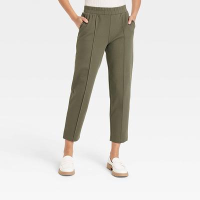 Women's High-Rise Regular Fit Tapered Ankle Knit Pants - A New Day™ Olive  XL - Yahoo Shopping