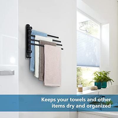 Black Towel Rack JSVER Swivel Towel Rack Wall Mounted, SUS304 Stainless  Steel Towel Bar, Space Saving Towel Holder, Towel Racks for Bathroom -  Yahoo Shopping