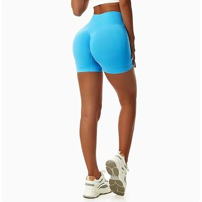 Vertvie Women's Gym Shorts V Cross Elastic Push Up Yoga Shorts Booty  Scrunch High Waisted Athletic Leggings (3pcs Black/Rose/Blue, S) - Yahoo  Shopping