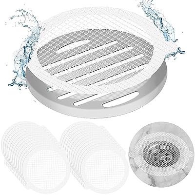 Disposable Shower Drain Hair Catcher Square Mesh Sticker 25 Pack