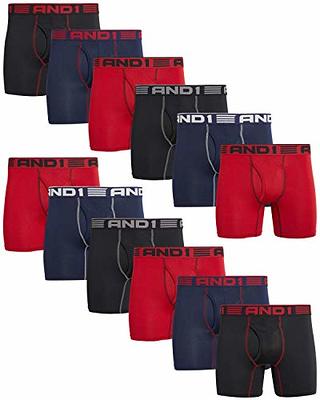 AND1 Men's Underwear – 6 Pack Performance Compression Boxer Briefs,  Functional Fly (S-3XL)