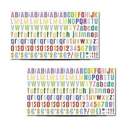  12 Sheets Vinyl Letters Stickers, 1inch Colorful