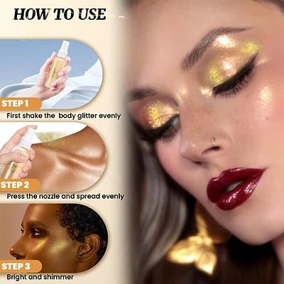 Highlighter Spray High Gloss Glitter Shiny Powder Spray Shimmer