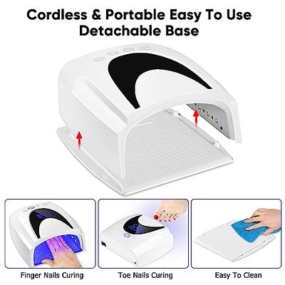 Bete Cordless LED Nail Lamp, Wireless Nail Dryer, 72W Rechargeable LED Nail Light, Portable Gel UV LED Nail Lamp with 4 Timer Setting Sensor and LCD