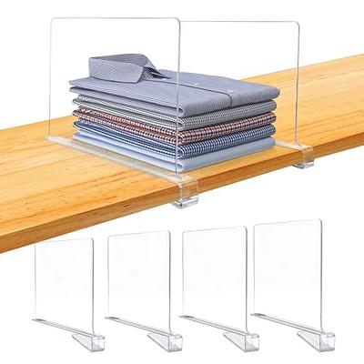 Yieach Shelf Dividers for Closets,Wood Shelf Dividers,6 PCS Clear Shelf  Separators Perfect for Clothes Organizer and Bedroom Kitchen Cabinets Shelf