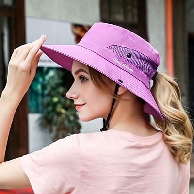 Women Sun Hat Summer Bucket Hat Uv Protection Foldable Mesh Wide