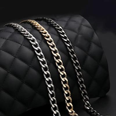 4 Pieces Different Sizes DIY Iron Flat Chain Belt, Handbag Replacement Belt,  Shoulder Belt, Wallet Chain Belt, Metal Buckle(7.9 inch, 15.7 inch, 31.5  inch, 47.2 inch) Light Gold 7.9/15.7/31.5/47.2 inch Light Gold 4 PCS