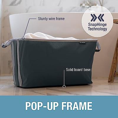 CleverMade Collapsible Fabric Laundry Basket - Foldable Pop Up Storage Bin  - Space Saving Hamper with Carry Handles Large, Denim/Charcoal, 2 Pack -  Yahoo Shopping