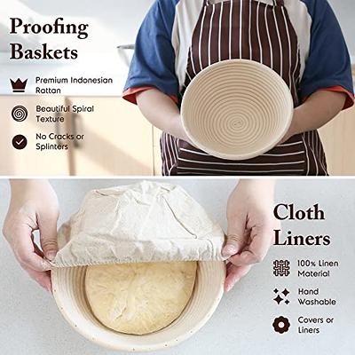 Non-Stick Dough Proving Bowl with Cloth Linerr for Bread Making Sourdough  Artisan Loaves 2Pack