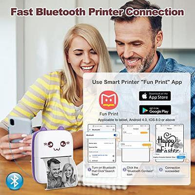 Mini Printer for Phone,Bluetooth Pocket Thermal Printer Inkless Portable  Sticker Printer Compatible with iOS and Android, Wireless Photo Printer for  Printing Label, Journal, Study Notes, Memo, Photos 