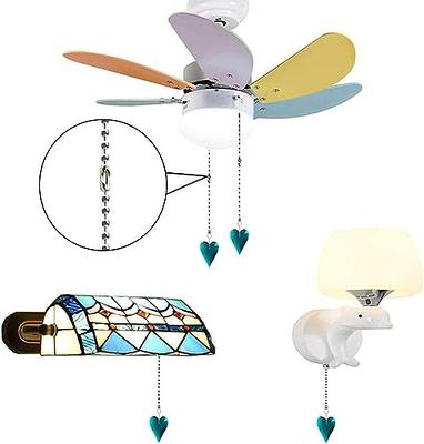 2 Pcs Crystal Pull Chains Ceiling Fan Chain Extension Fan Pull