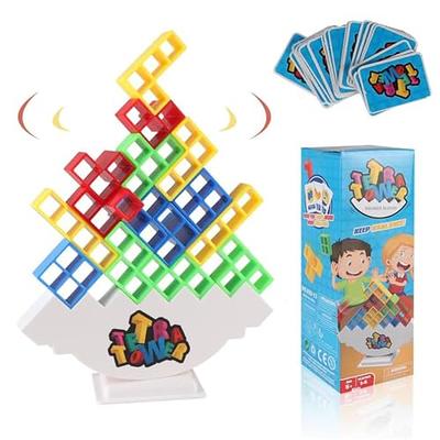 48Pcs Tetra Tower Balance Game Tetris Block Stacking Toys Fun