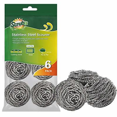 2Pcs Stainless Steel Wool Scrubber with Handle, Heavy Duty Pot Scrubbers  Dish Scrubber Cleaning Brush Wash for Cleaning Dish, Metal Scrubber for  Pots, Pans, Grills, Sink(Grey) - Yahoo Shopping