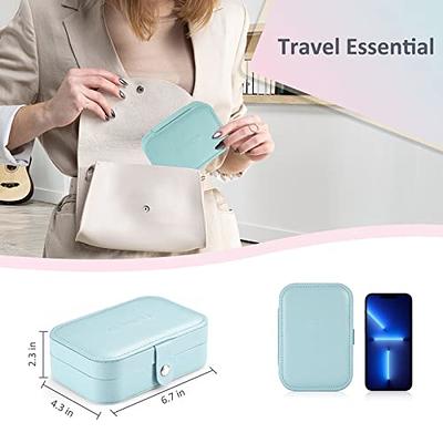 Benevolence La Plush Velvet Travel Jewelry Box Organizer - Cyan Blue