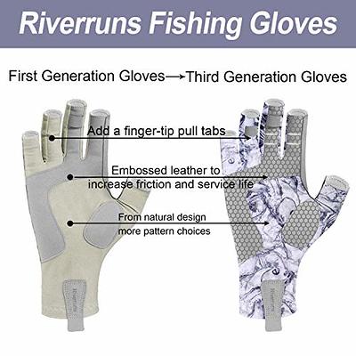 Riverruns UPF 50+ Fingerless Fishing Gloves- Fishing Sun Gloves