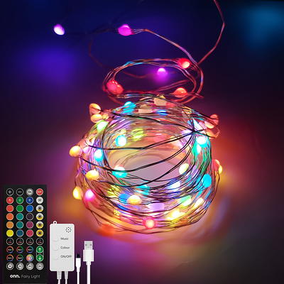 Mainstays 100-Count Warm White LED Mini Outdoor String Lights with White  Wire