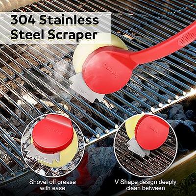 Grill Brush & Scraper Bristle Free | Safe Stainless Steel Cleaning | All  BBQ Grates | Gas or Charcoal Grills | Wood and Pellet Smoker | Weber | Best