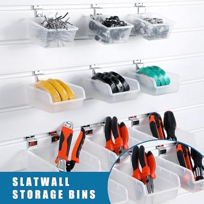 MULSAME Garage Storage Bins Wall Mounted Parts Rack with 4 Colors 30PC Bin  Organizer, Stackable Garage Plastic Shop Tool, Garage Organizers and